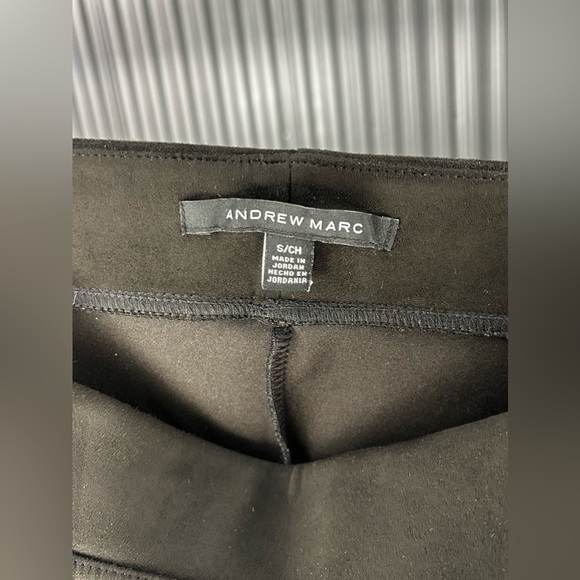 Women’s Andrew Marc Black Polyester Spandex Stretchy Suede Pants Size Small - Picture 3 of 4